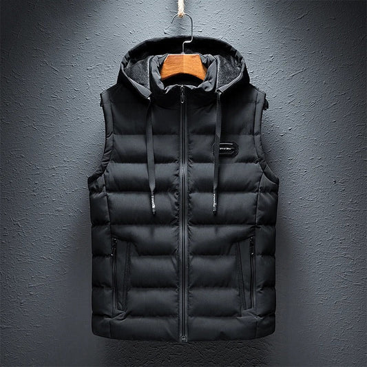 Sleeveless Hooded Quilted Men Vest Jacket l Stefano